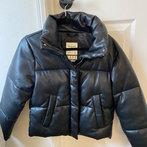 Abercrombie Vegan Leather Mini Puffer